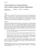 NT-87-03-7 — Performance of Engine-Driven Heat Pumps under Cycling Conditions
