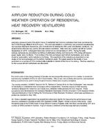 NT-87-07-3 — Airflow Reduction During Cold Weather Operation of Residential Heat Recovery Ventilators