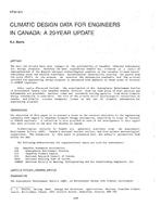 NT-87-10-3 — Climatic Design Data for Engineers in Canada: A 20-Year Update