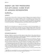 NT-87-13-2 — Energy Use Test Procedures for Applicances: A Case Study of Japanese Refrigerators