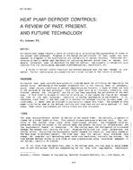 NY-87-10-3 — Heat Pump Defrost Controls: A Review of past, Present, and Future Technology