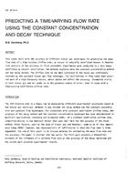 NY-87-14-4 — Predicting a Time-Varying Flow Rate Using the Constant Concentration and Decay Technique