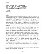 3019 — Estimation of Average-Day Solar Heat Gain Factors