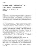 3025 — Research Requirements in the Evaporative Cooling Field