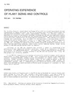 3026 — Operating Experience of Plant Sizing and Controls