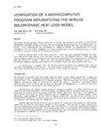 3040 — Verification of a Microcomputer Program Implementing the Mitalas Below-Grade Heat Loss Model