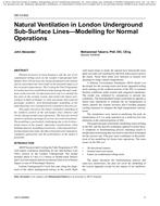 OR-10-002 — Natural Ventilation in London Underground Sub-Surface Lines-Modeling for Normal Operations