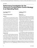 OR-10-009 — Performance Investigation for the Cleanroom Contamination Control Strategy in an Operating Room