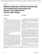 OR-10-051 — Method to Specify and Empirically Develop Air-Conditioning Components and System Leak Tightness for In-Line Leak Testing