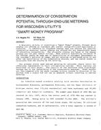 OT-88-01-2 — Determination of Conservation Potential Through End-Use Metering for Wisconsin Utility's "Smart Money Program"