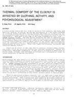 2997 (RP-421) — Thermal Comfort of the Elderly is Affected by Clothing, Activity, and Psychological Adjustment