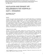 2999 (RP-312) — Ventilation and Exhaust Air Requirements for Hospitals Ã¢Â€Â” Part I: Standards