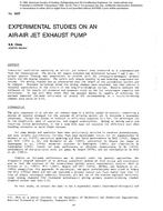 3007 — Experimental Studies on an Air-Air Jet Exhaust Pump