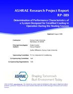 RP-389 — Determination of Performance of a System Designed for Stratified Cooling in Operation During the Heating Season