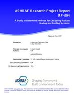 RP-394 — A Study to Determine Methods for Designing Radiant Heating and Cooling Systems
