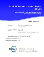 RP-403 — A Study to Determine the Proper Placement of Air Sensors Following Branch Duct Take-Offs