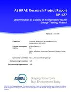 RP-427 — Determination of Refrigerator/Freezer Energy Testing