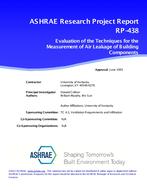 RP-438 — Measurement and Rating of    Air Leakage in Building Components
