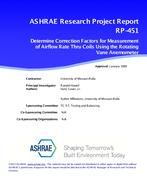 RP-451 — Correlation Factors for Measurement of Airflow Rate Thru Coils Using Rotating Vane Anemometers