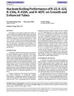SF-98-15-4 — Nucleate Boiling Performance of R-22, R-123, R-134a, R-410A, and R-407C on Smooth and Enhanced Tubes In-Tube Condensation of Refrigerant and Refrigerant-Oil Mixtures-A Review of Most Recent Work
