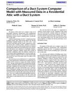 TO-98-17-1 — Comparison of a Duct System Computer Model with Measured Data in a Residential Attic with a Duct System