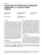 SE-99-20-3 — Benchmark for Performance: Geothermal Applications in Lincoln Public Schools