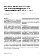 4325 — Parametric Analysis of Variables That Affect the Performance of a Desiccant Dehumidification System