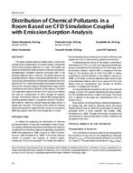 AT-01-13-3 — Distribution of Chemical Pollutants in a Room Based on CFD Simulation Coupled with Emission/Sorption Analysis