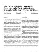 4478 (RP-1002) — Effect of Fin Staging on Frost/Defrost Performance of a Two-Row Heat Pump Evaporator under Heavy Frosting Conditions