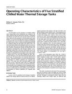 4458 (RP-992) — Operating Characteristics of Five Stratified Chilled Water Thermal Storage Tanks