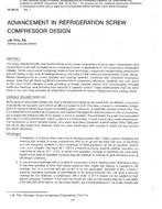SF-86-05-1 — Advancement in Refrigeration Screw Compression Design