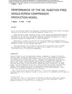 SF-86-05-3 — Performance of the Oil Injection Free Single-Screw Compressor Production Model