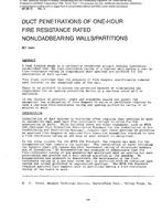 SF-86-12-3 — Duct Penetrations of One-Hour Fire Resistance Rated Nonloadbearing Walls/Partitions