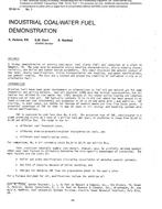 SF-86-14-3 — Industrial Coal-Water Fuel Demonstration