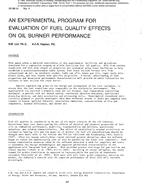 SF-86-14-4 — An Experimental Program for Evaluation of Fuel Quality Effects on Oil Burner Performance