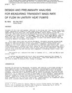SF-86-17-3 — Design and Preliminary Analysis for Measuring Transient Mass Rate of Flow in Unitary Heat Pumps