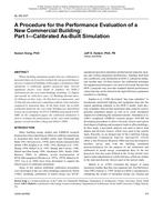 SL-08-037 — A Procedure for the Performance Evaluation of a New Commercial Building: Part I Ã¢Â€Â” Calibrated As-Built Simulation