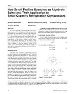 3982 — New Scroll Profiles Based on An Algebraic Spiral and Their Application to Small-Capacity Refrigeration Compressors