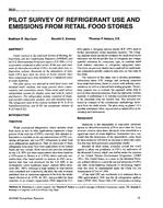 3835 (RP-603) — Pilot Survey of Refrigerant Use and Emissions from Retail Food Stores