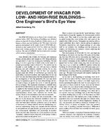 CH-95-01-3 — Development of HVAC and R for Low- and High-Rise Buildings – One Engineer's Bird's Eye View