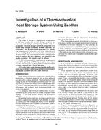 3226 — Investigation of a Thermochemical Heat Storage System Using Zeolites