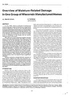 3246 — Overview of Moisture-Related Damage in One Group of Wisconsin Manufactured Homes