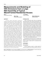 4761 – Measurements and Modeling of VOC Emissions from a Large Wall Assembly of Typical Wood-Framed Residential Houses