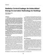 VA-89-08-5 — Radiation Control Coatings: An Underutilized Energy Conservation Technology for Buildings