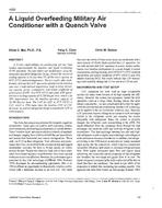 4020 — A Liquid Overfeeding Military Air Conditioner with a Quench Valve
