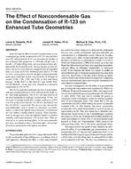 4024 (RP-676) — The Effect of Noncondensable Gas on the Condensation of R-123 on Enhanced Tube Geometries