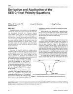 3983 — Derivation and application of the SES critical velocity equations