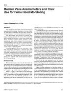 4033 — Modern Vane Anemometers and Their Use for Fume Hood Monitoring