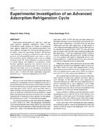 4057 — Experimental Investigation of an Advanced Adsorption Refrigeration Cycle
