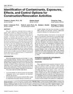 3989 — Identification of Contaminants, Exposures, Effects and Control Options for Construction/Renovation Activities